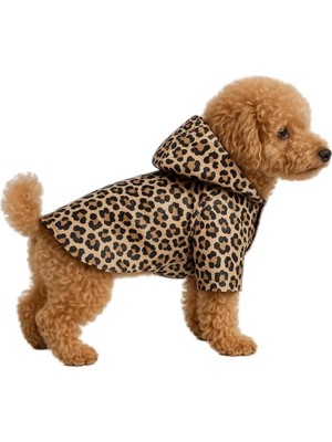 Zemira Kıyafeti & Elbisesi Yağmurluğu Leopar Baskılı Fileli Yağmurluk Pembe Xs