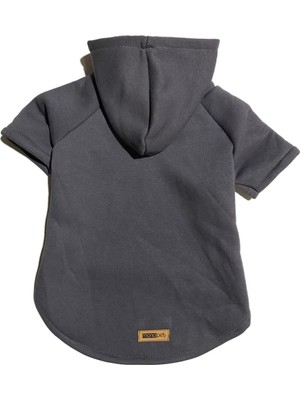 Zemira Kapişonlu Sweatshirt Kıyafeti - Düz Antrasit S Beden