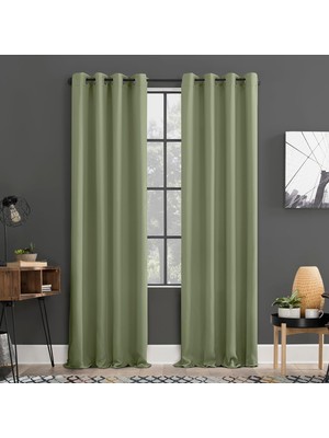 Zemira Sun Zero Soho 2'li Paket Verimli Karartma Halkalı Perde Panel Çifti, 137 cm x 274 Cm, Adaçay