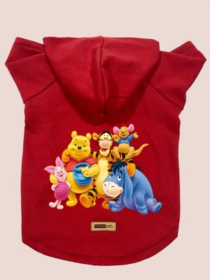 Zemira Monopetz Kapişonlu Sweatshirt Kıyafeti & Elbisesi - Kırmızı Winnie M Beden