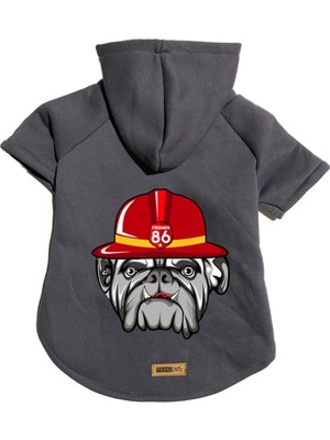 Zemira Kapişonlu Sweatshirt Kıyafeti & Elbisesi - Antrasit Firemen L Beden