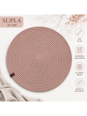 Myistasyon 7 Parça Jüt Supla / Amerikan Servis Lux Sunum Tabak Altlığı+Sepet