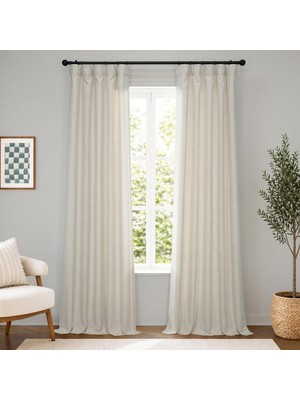Zemira Hpd Half Price Drapes FHLCH-VET200210-108 Suni Keten Perde, 1 Panel, Rengi