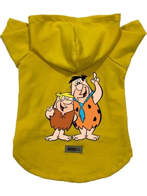 Zemira Kapişonlu Sweatshirt Kıyafeti & Elbisesi Sarı Barney Fred Xl