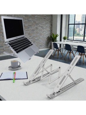 Zemira Boy Alüminyum Katlanabilir Kademeli Bilgisayar Standı, Ergonomik Noteb