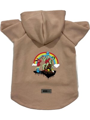 Zemira Kapişonlu Sweatshirt Kıyafeti & Elbisesi Bej City 28 L