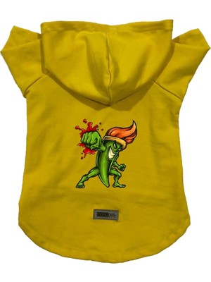 Zemira Kapişonlu Sweatshirt Kıyafeti & Elbisesi Sarı Brush Fighter Xs