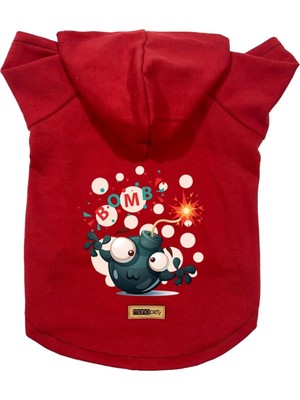 Zemira Kapişonlu Sweatshirt Kıyafeti & Elbisesi - Kırmızı Boomb Xs Beden