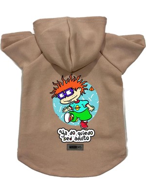 Zemira Kapişonlu Sweatshirt Kıyafeti & Elbisesi Bej Rugrats Carlitos L