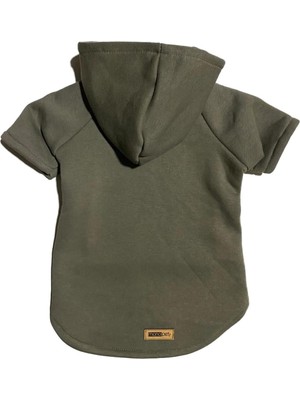 Zemira Kapişonlu Sweatshirt Kıyafeti - Düz Koyu Asker Yeşil S Beden