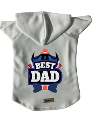 Zemira Kapişonlu Sweatshirt Kıyafeti & Elbisesi - Beyaz Best Dad Xl Beden