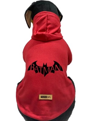 Zemira Kapişonlu Sweatshirt Kıyafeti - Kırmızı Batman L Beden