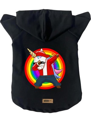 Zemira Kapişonlu Sweatshirt Kıyafeti & Elbisesi Siyah Yeni Unicorn Xl