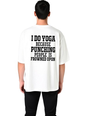 PayBuy Yoga ve Mizahla Rahatla Baskılı Erkek Oversize Tişört
