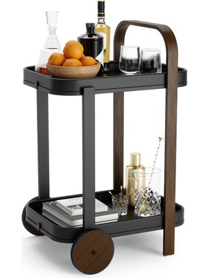 Zemira Umbra Bellwood Bar Servis Arabası, Siyah/ceviz