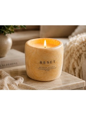 Zemira Vmga Beton Soya Mum Portakal & Narenciye Kokulu El Yapımı Dekoratif Cozy Candle, Beton Kap