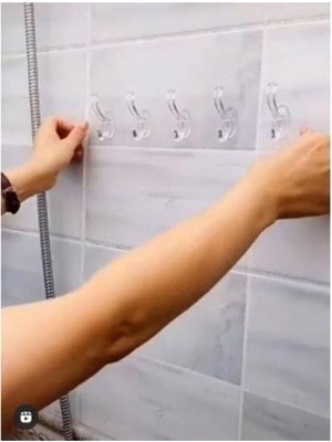 Zemira 5dm-3 Adet Kendinden Yapışkanlı Güçlü Şeffaf 5'li Askılık - Kapı Arkası Mutfak Duvar Banyo Askı