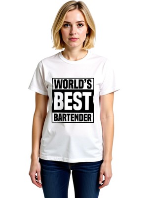 PayBuy Dünyanın En Iyi Bartender Baskılı Kadın Tişört