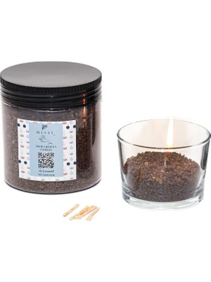 Zemira Black Vanilya Kokulu Siyah Yaratıcı Inci Tozu Mum (30 Adet Fitil ile BIRLIKTE)-250 gr