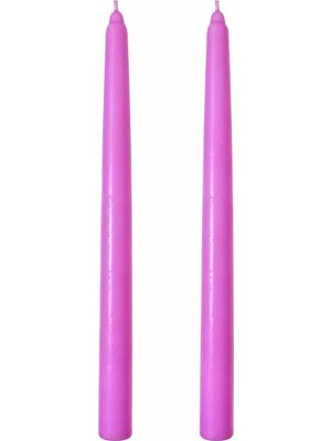 Zemira 2’li Pembe Şamdan Mum Seti 25 cm – Dekoratif Ince Şamdan Mum, Kokusuz Parafin WAX,%100 Pamuk Fitil,