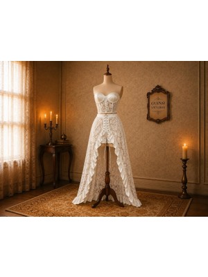 Guensı Vıctorıa – Ivory Romance 3-Piece Satin & Lace Set