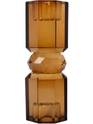 Zemira Kristal Mum Tutucu, Kahverengi 15X5,5 cm