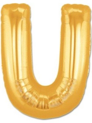 MiraLive U Harf Folyo Balon Altın Renk 40 Inç