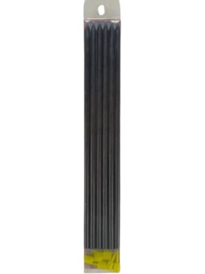 Zemira Siyah Çubuk Mum 20 cm 6 Adet