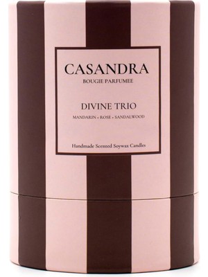 Zemira Casandra Divine Trio Soya Mum – Mandalina & Gül & Sandal Ağacı Kokulu Dekoratif Aromaterapi Mum
