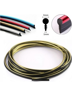 Ozkr Store Nikelaj Fitilli Işıksız Ip Neon Torpido Şeridi 5 Metre Altın Sarı