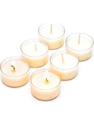 Zemira 6'lı Vanilya Sandal Kokulu Bitkisel Tealıght Mum Seti