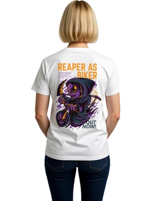 PayBuy Biker Reaper Baskılı Kadın Tişört