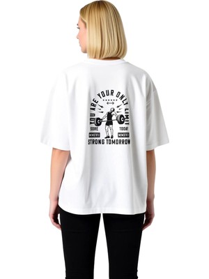 PayBuy Kadın Oversize Motivasyon Baskılı Tişört Retro Grafik Desen Rahat Kesim Günlük Spor Modern Şık Zarif