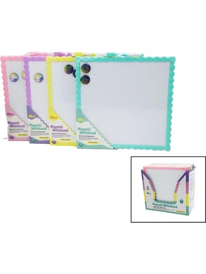İlk El Grup Manyetik Beyaz Yazı Tahtası - Çift Taraflı - 29X29 cm - Renkli Çerçeve