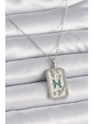 Ozkr Store 316L Çelik Gümüş Renk Zincir Balık Burcu Zirkon Taşlı Kadın Kolye