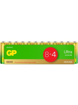 Brf Store A2TOPTAN Gp Batteries G-Tech Ultra Alkalin Kalem Lr6 - Aa Boy 1.5V Pil 12'li Shrink