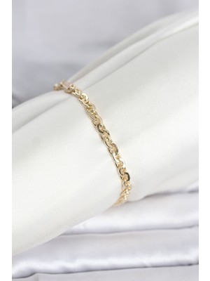 Ozkr Store cm 14K Gold Renk Zincir Model Kadın Bileklik