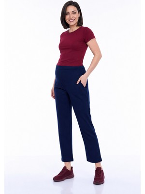BirBal Butik Hamile Giyim Bel Ayarlanabilir Bilek Boy Iki Iplik Lycra Penye Pantolon