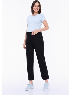 BirBal Butik Hamile Giyim Bel Ayarlanabilir Bilek Boy Iki Iplik Lycra Penye Pantolon