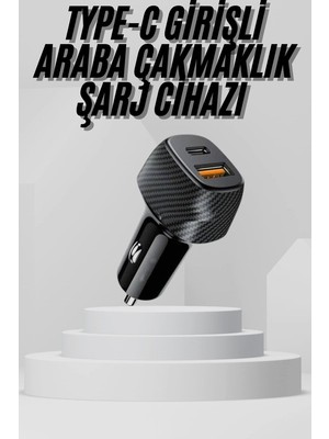 Lizbon Center Araç Içi Şarj Cihazı 38W Güç Kapasiteli Type-C Girişli Araba Çakmaklık - HBSBLC6498-9501