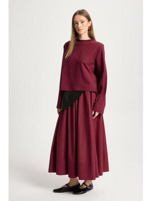 Minaaise Geniş Kol Oversize Basic T-Shirt