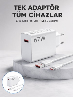 Lizbon Center 67 Watt Güvenli Hızlı Şarj Adaptörü Samsung M31 M33 M51 Uyumlu Yeni Nesil - HBSBLC9175-5296