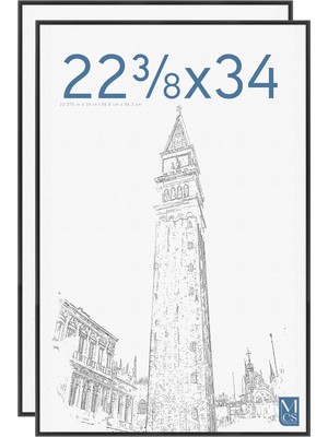 Zemira Mcs 65548 Poster Frame, Black, 22.38 x 34 Inç, Set Of 2 _ P, Plastik, Siyah, 22.38 x 34-In