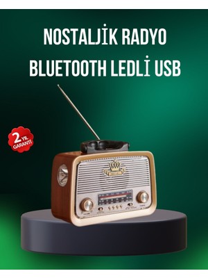 Lizbon Center Taşınabilir Nostalji Radyo Bluetooth USB Aux Girişli - HBSBLC8298-4640
