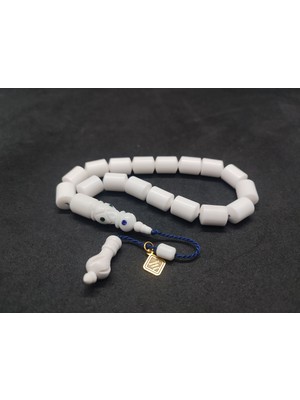 İskeçe Tesbih Iskeçeli Cemil Usta Eseri Kar Beyazı Maskot Corian Mermer Sertifikalı 10039