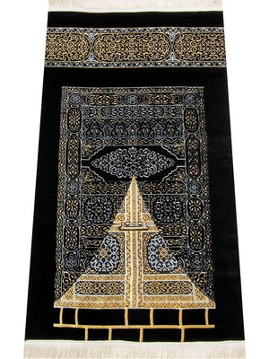 Zemira Ihvan Online Kabe Desenli Ultra Plus Siyah Şönil Seccade (Kabe Kapısı 3)