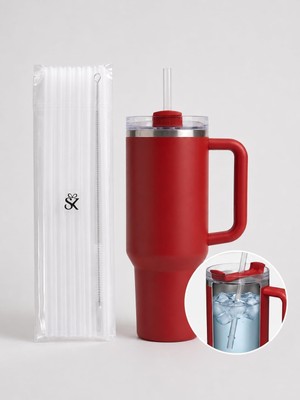 Zemira Tritan Pipet Seti 6'lı, Quencher 40 Oz ile Uyumlu, Şeffaf Yeniden Kullanılabilir Bpa Içerme