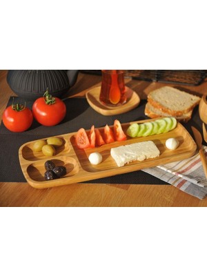 Zemira Bambum Flia 3 Bölmeli Servis Tabağı Küçük 33 x x 1.6 cm
