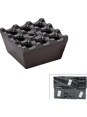 Ttt Izgaralı Kare Küllük - Bakalit Plastik - Siyah
