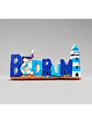 Mundy Bodrum Polyester Kabartmalı Magnet 9,5 cm x 5 cm Dekoratif Hediyelik Buzdolabı Süsü (KOD:1736)